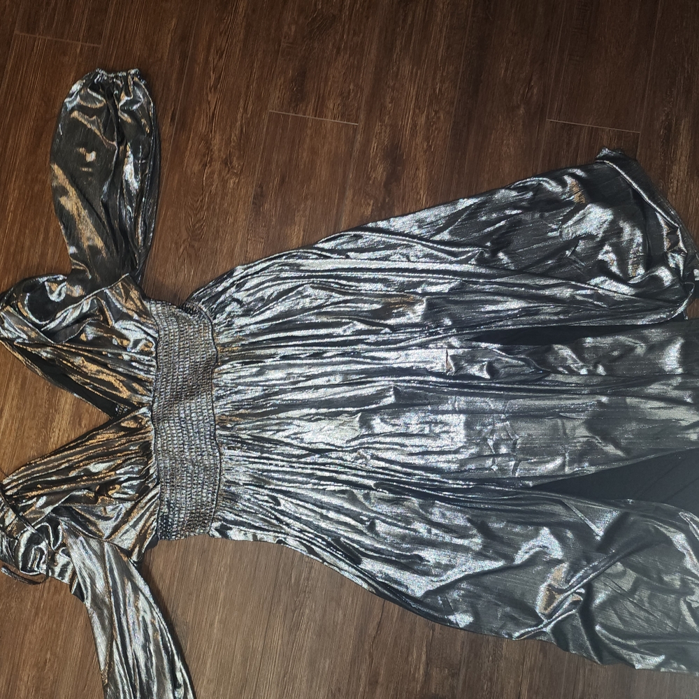 Shimmering Silver Evening Gown